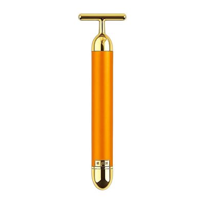 24K Gold Face Massager Electric TShaped AntiAging Tool for Lifting, Wrinkles & Skin Firmness, Portable