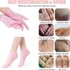 2 Pairs Silicone Moisturizing Glove Socks Set,Anti Slip Soft Spa Gel Socks Softening Feet Dry Cracked Skin,Women Spa Pedicure Socks For Foot Hand Softening (Pink) view 2
