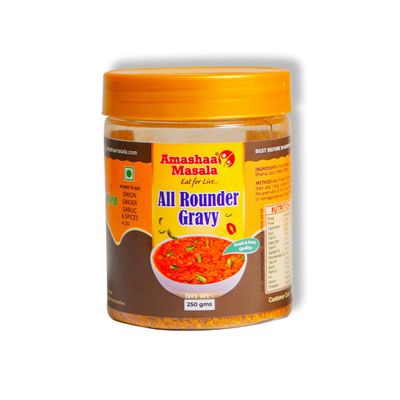 Amashaa Masala All Rounder Gravy Premix | Ready-to-Cook | No Preservatives | Pure & Fresh Quality (250gm)