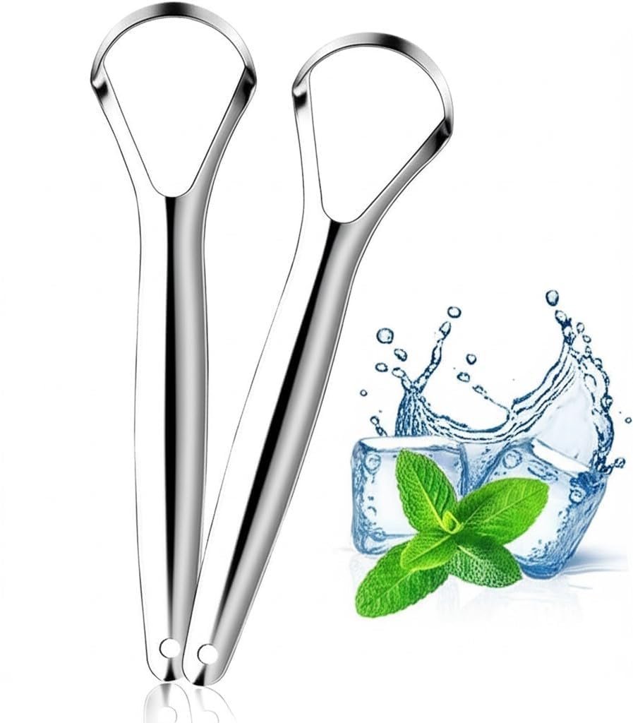 Dastav Stainless Steel Tongue Cleaner & Scraper | Medical Grade Oral Hygiene Tool for Fresh Breath, Bad Breath Cure | Hygienic Tongue Scraper for Adults & Kids with Travel Case | Reusable & Durable | (04)