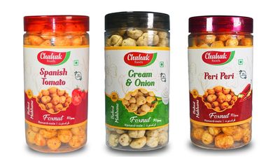 CHAHAK Roasted & Flavored Makhana/Phool Makhana/Spanish Tomato and Peri Peri and Cream Onion Fox Nut (3 x 80 g)