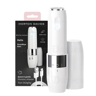 Face Mini Hair Remover Electric Facial Hair Remover for Women, Quick, Instant, Gentle, Painless, Smooth Skin for Upper Lips, Chin, Cheeks, Peach Fuzz (White)