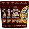 GrowFitz 25g High Protein Oats 800 Gram | Caffee Mocha Flavor Breakfast Oatmeal | 12g High Fiber, Almonds, Raisin, Pumpkin, Chia Seeds, Super Rolled Oats | Healthy Fats, No Added Sugar (Pack of 3) view 1