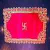 Partish Embroidered Magenta Velvet Puja Asan Cloth for Pooja and God Idol/Puja Aasan Kapda/Chawki Altar Red Puja Cloth for Mandir, Temple and Other Puja Rituals view 1