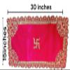 Partish Embroidered Magenta Velvet Puja Asan Cloth for Pooja and God Idol/Puja Aasan Kapda/Chawki Altar Red Puja Cloth for Mandir, Temple and Other Puja Rituals view 2