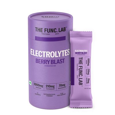 The Func. Lab Daily Electrolytes - Berry Blast | 15 Sachets | Instant Hydration Powder with Sodium, Potassium, Magnesium | Sugar-Free, No Preservatives | Instant Energy, Performance & Recovery Drink