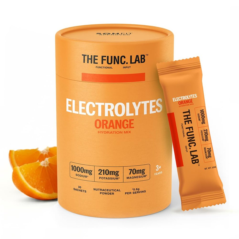 The Func. Lab Daily Electrolytes - Salty Orange | 30 Sachets | Instant Hydration Powder with Sodium, Potassium, Magnesium | Sugar-Free, No Preservatives | Instant Energy, Performance & Recovery Drink