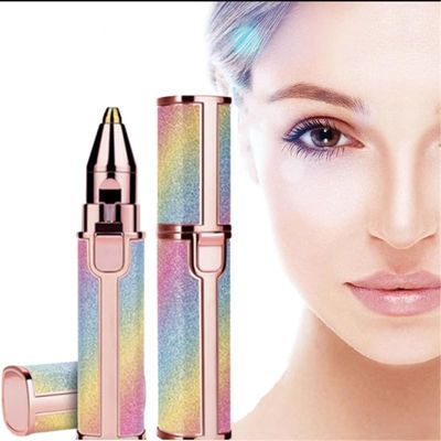Calixe 2 in 1 Flawless Facial Hair Remover & Eyebrow Trimmer for Women | Rechargeable Painless Hair Removal Tool | Portable Electric Face Hair Remover | Lipstick Shape Razor for Smooth Skin