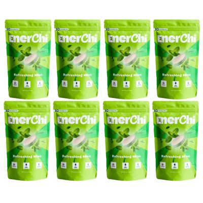 Enerchi Refereshing Energy Mints  Clean, Crash-Free Energy with Caffeine + L-Theanine & Herbal Extracts | Focus, Confidence & Instant Freshness(Pack of 8)