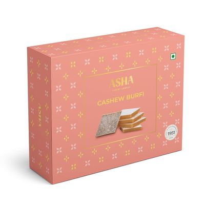 ASHA SWEETS Premium Handcrafted Kaju Katli (Pack of 10 x 250gm)|Authentic Indian Cashew Barfi Made With Fresh Cashew| Exclusive Sweets Gift Box For Any Occasion and Celebration |Delicious & Healthy Sweet