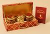 Bay Nut Gift Box with Premium Dry Fruits, Glass Jars and Greeting Card, Red and Gold 500gm view 1