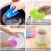 AHKIS Silicone Dish Scrubber, Silicone Sponge Dish Brush Food Grade BPA Free Reusable Rubber Sponges Dishwasher Safe and Dry Fast for Kitchen Dish Dishes Fruits Vegetables Washing and Cleaning. (4) view 3