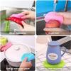 AHKIS Silicone Dish Scrubber, Silicone Sponge Dish Brush Food Grade BPA Free Reusable Rubber Sponges Dishwasher Safe and Dry Fast for Kitchen Dish Dishes Fruits Vegetables Washing and Cleaning. (4) view 4