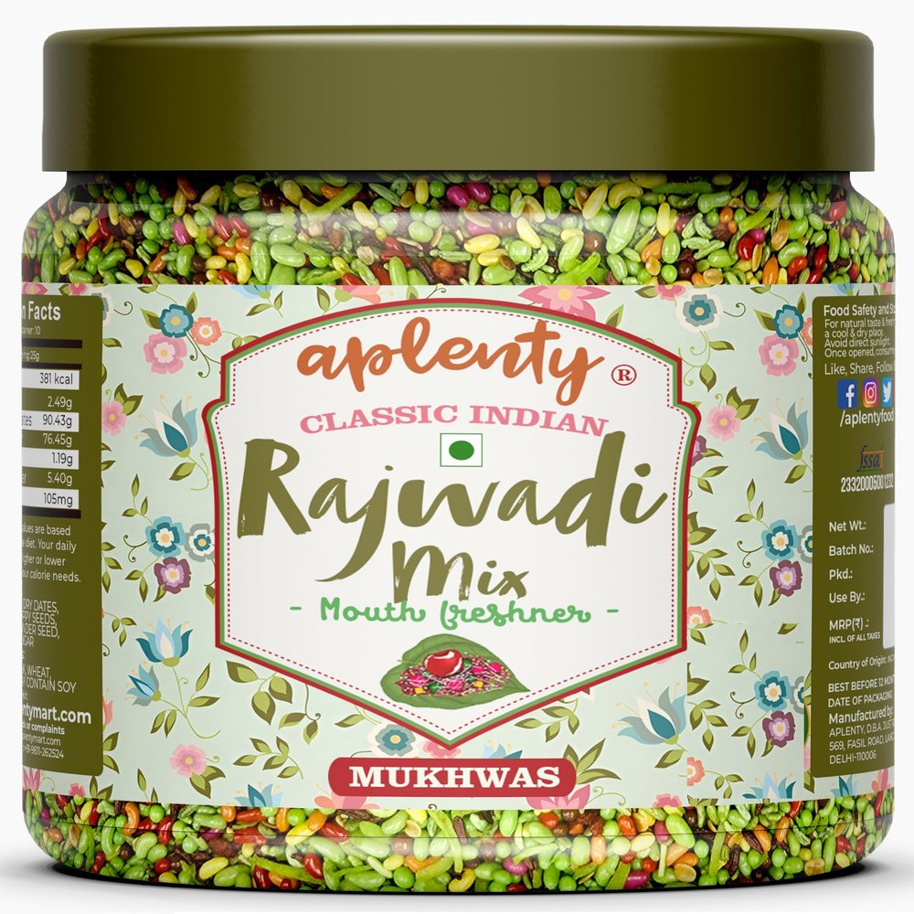 Aplenty Rajwadi Mix Mukhwas with Fennel Seeds and Aromatic Spices Traditional After Meal Mouth Freshener Saunf Mix Inspired by Royal Indian Flavor 200 g