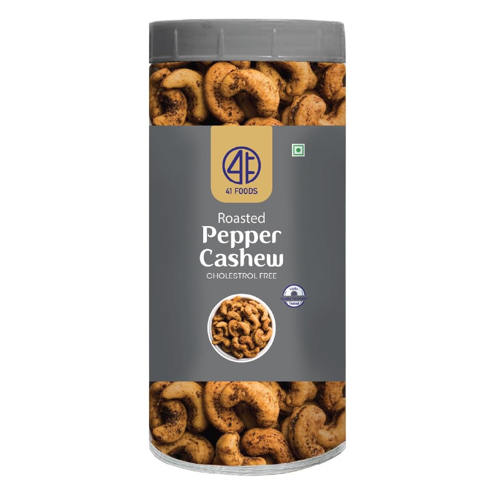 41 Foods Premium Pepper Cashews | Flavoured Nuts | 400g