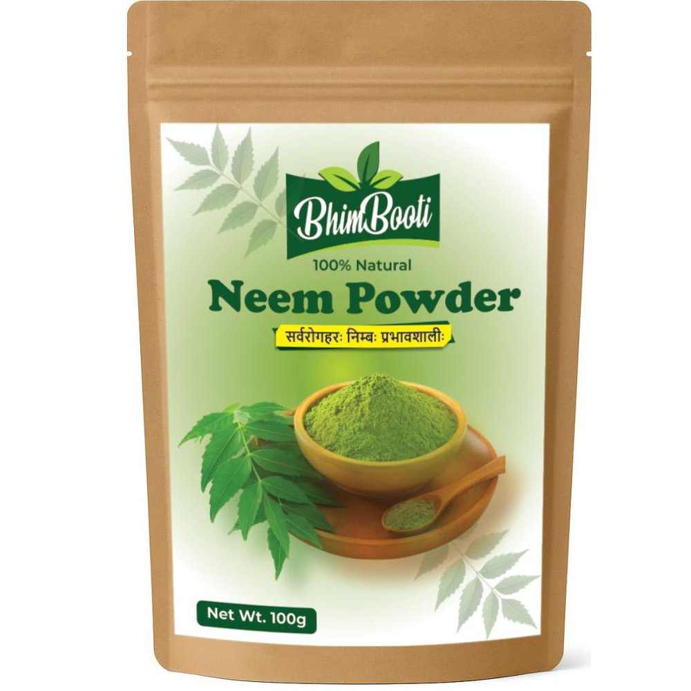 100% Natural Neem Powder | Pure Herbal Ayurvedic Supplement for Face Pack, Eating, Skin, Hair & Immunity  100g Pack