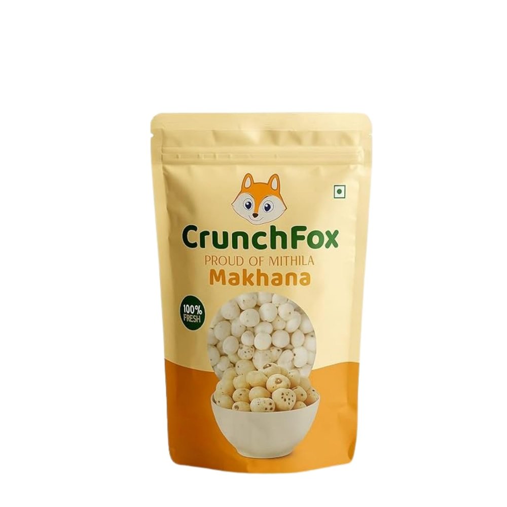 CrunchFox Salted Roasted and Flavoured Makhana | Healthy & Crunchy Snack | Cholesterol Free | Gluten Free | Rich In Protein & Calcium | Roasted In Olive Oil 60gm