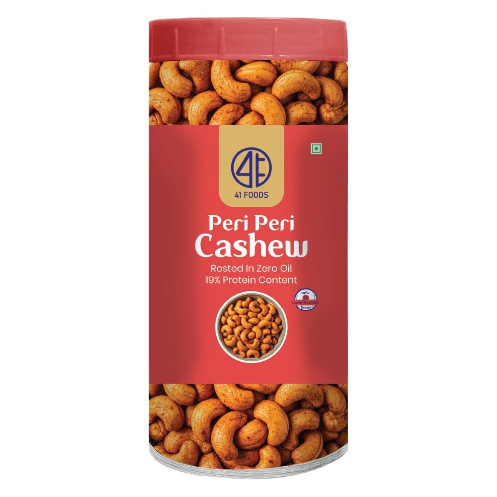 41 Foods Premium Peri Peri Cashews | Flavoured Nuts | 200g