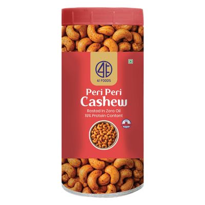 41 Foods Premium Peri Peri Cashews | Flavoured Nuts | 400g
