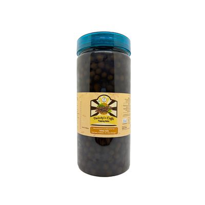 Twisty The Boba Station Coffee Popping Boba Pearls | Real Coffee Flavor Burst | Ready-to-Serve | For Bubble Tea, Milkshakes, Desserts & Frozen Yogurt | No Cooking Required| Includes 10 Straws