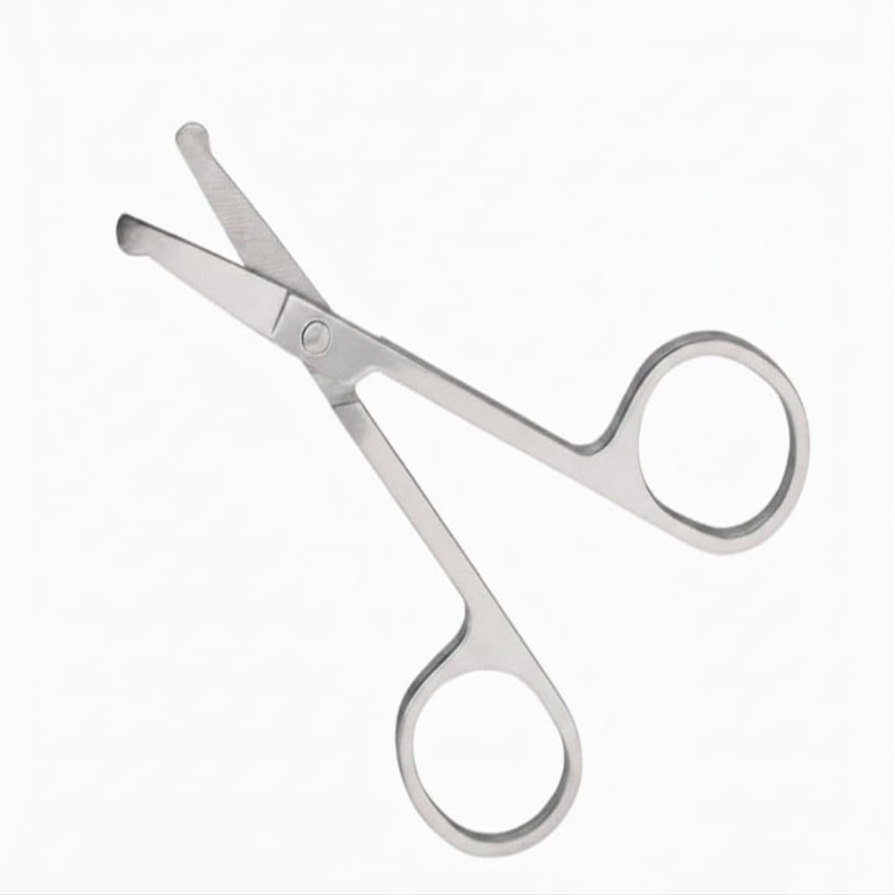 KAYRIE Nasal Safety Personal Grooming Scissor for Nose Hair, Beard, Moustache and Eyebrow | Safety Blunt Round Tip Heavy Duty & Rust-Free SS Metal | Travel Friendly with Hygiene Leather Case