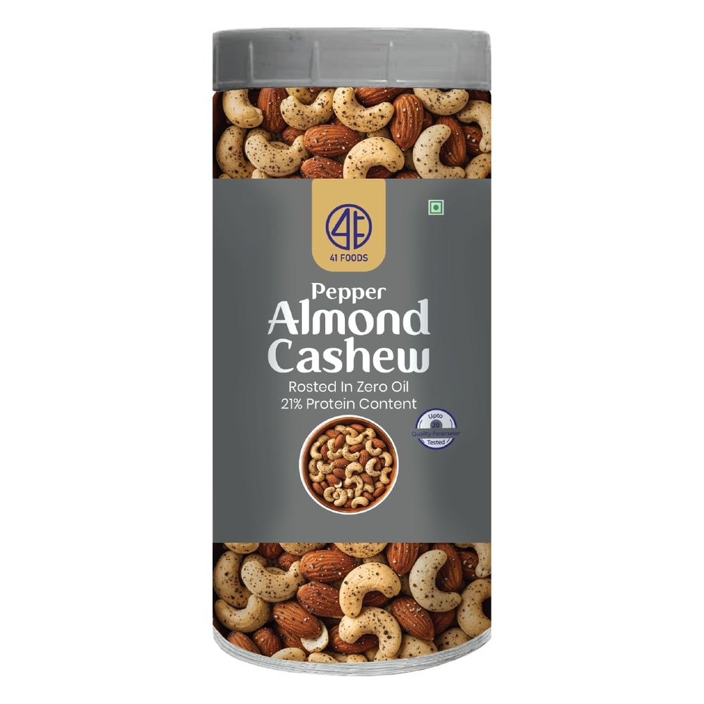 41 Foods Premium Pepper Cashew Almonds | Flavoured Nuts | 200g