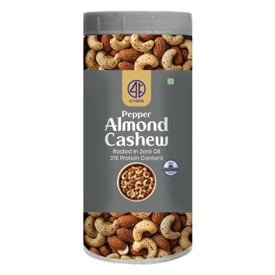 41 Foods Premium Pepper Cashew Almonds | Flavoured Nuts | 400g
