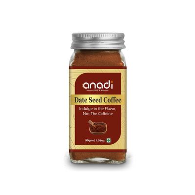 Anadi Sutra Dates Seed Coffee 50g | Caffeine-Free Coffee Substitute with Chicory & Dates Powder | Rich Roasted Flavor | Healthy Daily Drink | No Additives