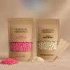Clarabelle Brazilian Hard Wax Beans Combo Pack | White Chocolate & Activated Charcoal Beads | Painless Stripless Hair Removal for Face, Bikini & Body (RosePink+White Chocolate, 500 Gram) view 1
