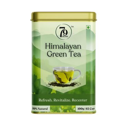 79 Degree Wellness Tea I Premium Blend in Tinbox (100 Gm, Himalayan Green Tea)
