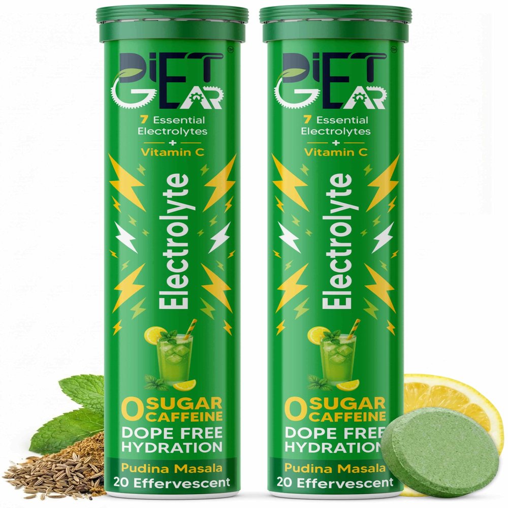 SMART PACK of 2 | DIET GEAR 0 Sugar, 0 Caffeine Electrolyte Drink Mix | Pudina Masala | 10L/40 Glasses of 7 Clean Electrolytes | Instant Daily Hydration for Gym, Heat & Hustle | No BS: No Maltodextrin, No Sucralose, No Artificial Sweeteners | Made fo