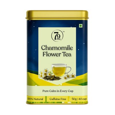 79 Degree Chamomile Flower I Sleep Assistance Calming Tea I Caffeine-Free Herbal Infusion I 50 Gm - 50 Cups I Premium Tinbox Collection