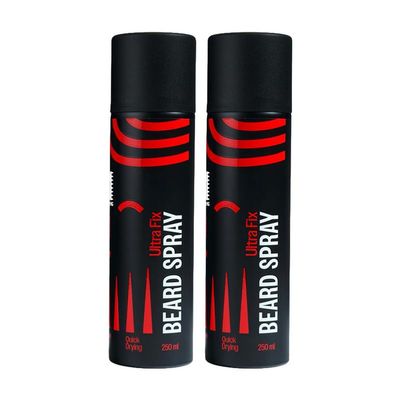 Kase Grooming Ultra Fix Beard Spray for Men | 500ml | Long Lasting Finish | Strong Hold Setting Spray | No Residue or Flaking | Beard Fix for Sikhs - Pack of 2