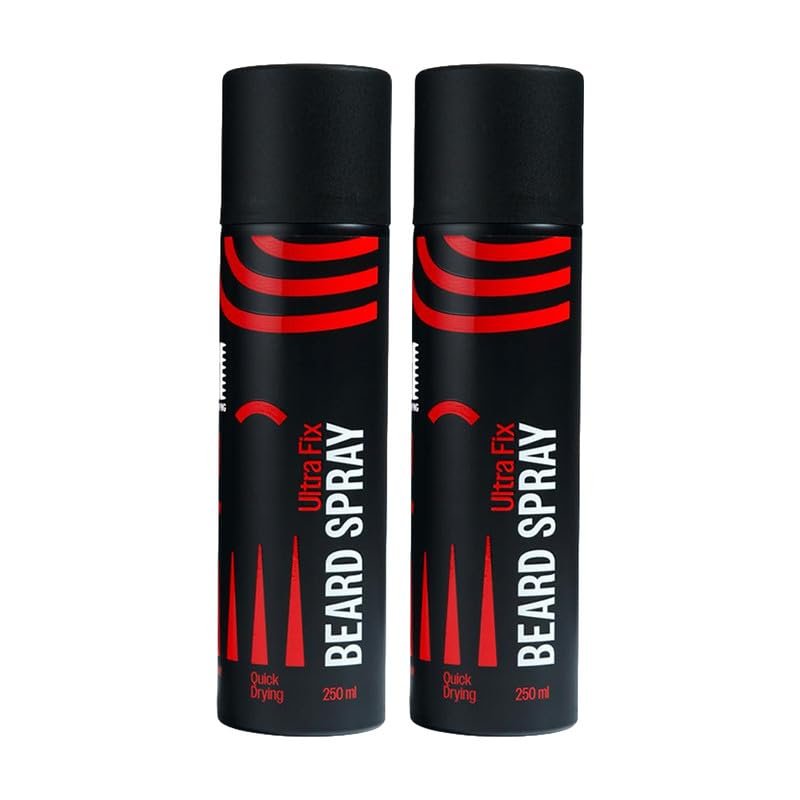 Kase Grooming Ultra Fix Beard Spray for Men | 500ml | Long Lasting Finish | Strong Hold Setting Spray | No Residue or Flaking | Beard Fix for Sikhs - Pack of 2
