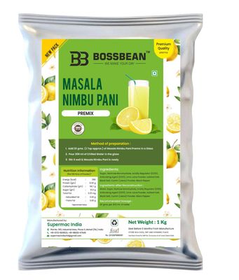 Bossbean Masala Nimbu Pani Premix Powder | Refreshing Instant Lemon Drink | Just Add Water | Summer Cool Beverage | 1Kg Pack (1)