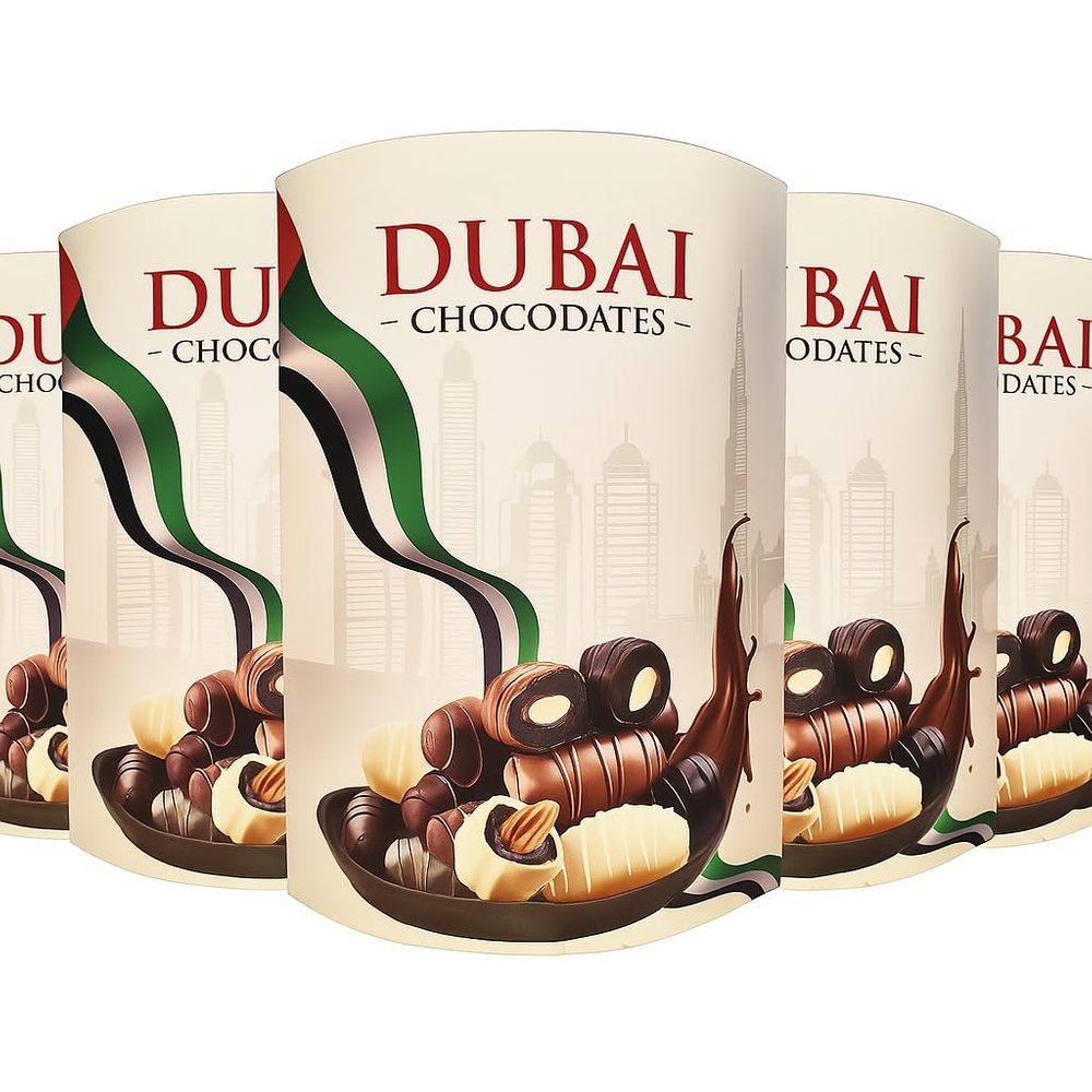 Dubai Chocodates  Premium Assorted Chocolate Covered Dates with Nuts  Gourmet Gift Box  Made in UAE  (Pack Of 5) 140g Each- (IMPORTED)