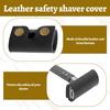 2PCS Leather Safety Razor Head Cover, Double Edge Razor Protector, Travel Case, Fits Most Safety Razors, Black, Traditional Style, Leather Material, Adults, Unisex Adult view 3