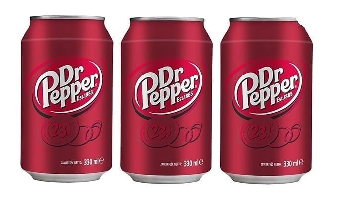 Dr.Pepper Carbonated Soft Drink Original Flavour, 330 ml Can, Pack of 3 (From UK)