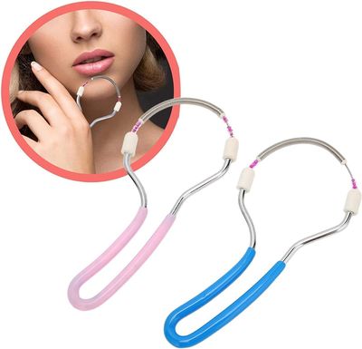 Credex Portable Spring Facial Hair Remover for Women - Threading Tool Epilator for Unwanted Hair on Upper Lip, Chin, Face & Body - Effective Tweezer Stick Plucker