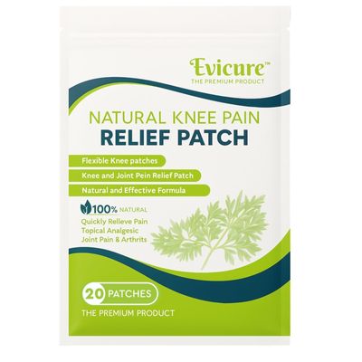 Evicure Natural Knee Pain Relief Patches 20 Pcs Arthritis Inflammation Patch Sticker|Instant Relief from Pain|Joint Knee Pain Relief Products Natural Wormwood Extract Patch For Knees