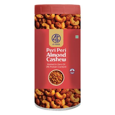 41 Foods Premium Peri Peri Cashews Almonds | Flavoured Nuts | 800g (400g x 2)