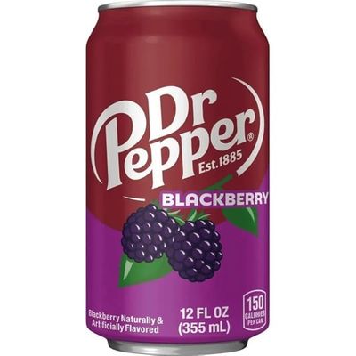 Dr Pepper & Blackberry Soft Drink Each 340ml, Pack of 3 (UK)
