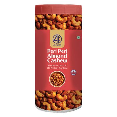 41 Foods Premium Peri Peri Cashews Almonds | Flavoured Nuts | 200g