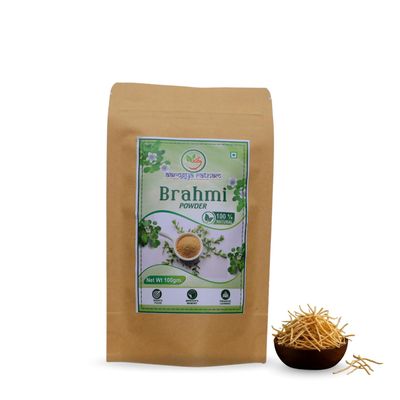 Aarogya Ratnam Pure Brahmi Powder | 100% Natural & Herbal | Brain Health, Memory & Focus Booster | Ayurvedic Supplement  100g