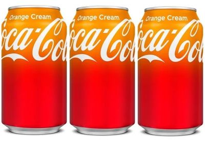 Cocas cola Orange Cream Soda Flavored Soft Drink Can 355ml, Pack Of 3