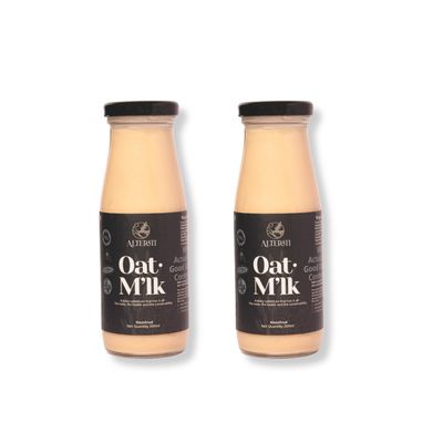 Alterati Hazelnut Flavor Oat Beverage Smooth & Creamy Vegan Dairy Alternative | Nutty, Delicious & Wholesome | Low-Fat, Lactose free, Soya Free | No Preservatives | Zero Cholesterol | 400 ml (2 Bottles)
