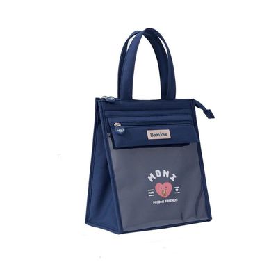 SHIVEXIM Aluminium Foil Thermal Cute Lunch Bag Waterproof Insulated Food Storage Bag Breakfast Organizer Durable Picnic Handbag Camping Accessories (Blue)