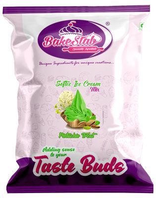 BAKESTAB Softee Ice Cream Mix Pistachio Flavour Soft Serve Ice Cream Premix Powder for Cafes, Restaurants, Ice Cream Machines Home Use 1 Kg Pack
