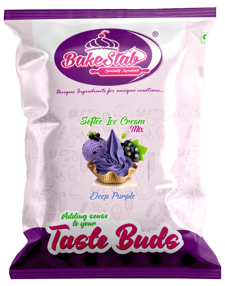 BAKESTAB Softee Ice Cream Mix Black Currant Flavour Soft Serve Ice Cream Premix Powder for Cafes, Restaurants, Ice Cream Machines Home Use 1 Kg Pack