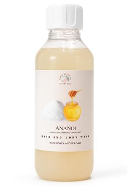 SHANTI HASTKALA ANANDI Natural Hair & Body Wash with Honey & Sea Salt | SLS & Paraben Free | Gentle Cleanser for Soft Skin & Healthy Hair | Chemical-Free, Eco-Friendly Bath Wash 100ml